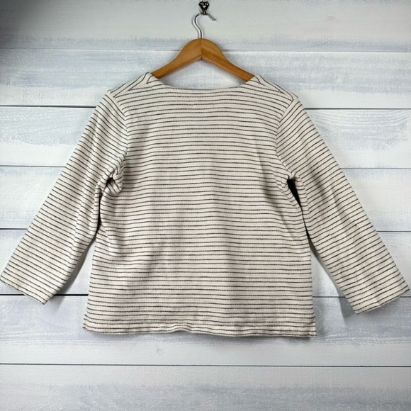 Madewell Striped Cotton Textured Terry Lace Up Blouse Women’s Size Small - Picture 4 of 4